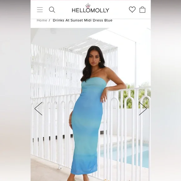 Drinks At Sunset Midi Dress Blue Size XS from Hello Molly Drinks At Sunset Midi Dress Blue Size XS from Hello Molly